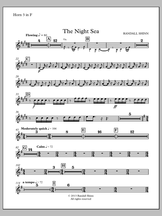 The Night Sea for orchestra - F Horn