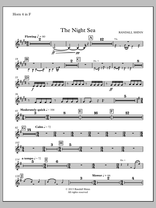 The Night Sea for orchestra - F Horn