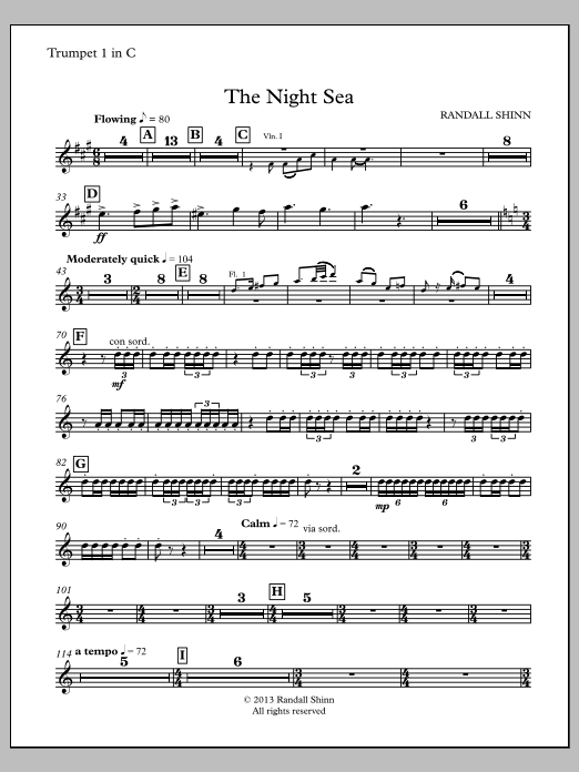 The Night Sea for orchestra - Trumpet