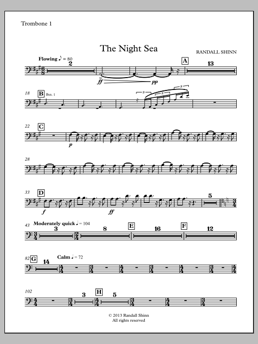 The Night Sea for orchestra - Trombone