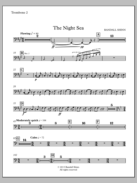 The Night Sea for orchestra - Trombone