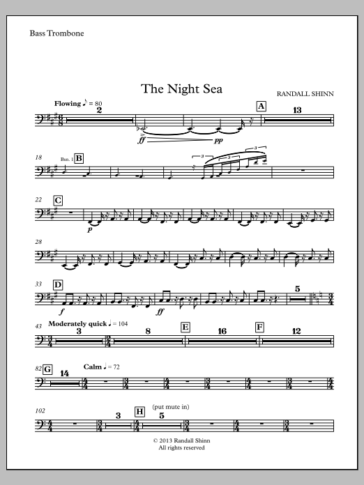 The Night Sea for orchestra - Trombone