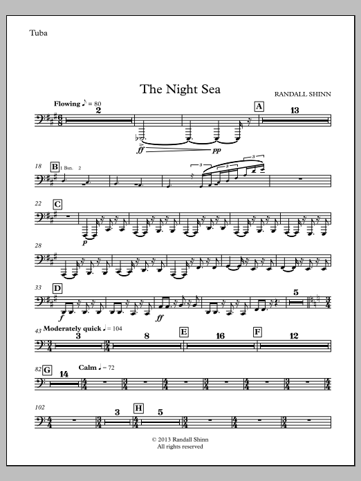 The Night Sea for orchestra - Tuba
