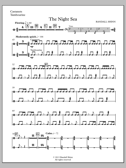 The Night Sea for orchestra - Percussion