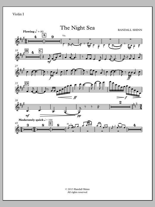 The Night Sea for orchestra - Violin