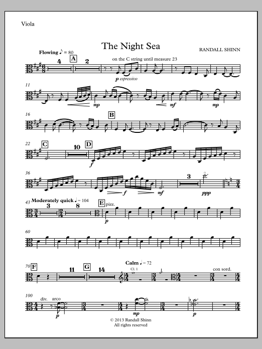The Night Sea for orchestra - Viola