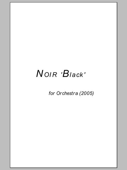 NOIR for Orchestra: Full Orchestra Conductor Score & Parts
