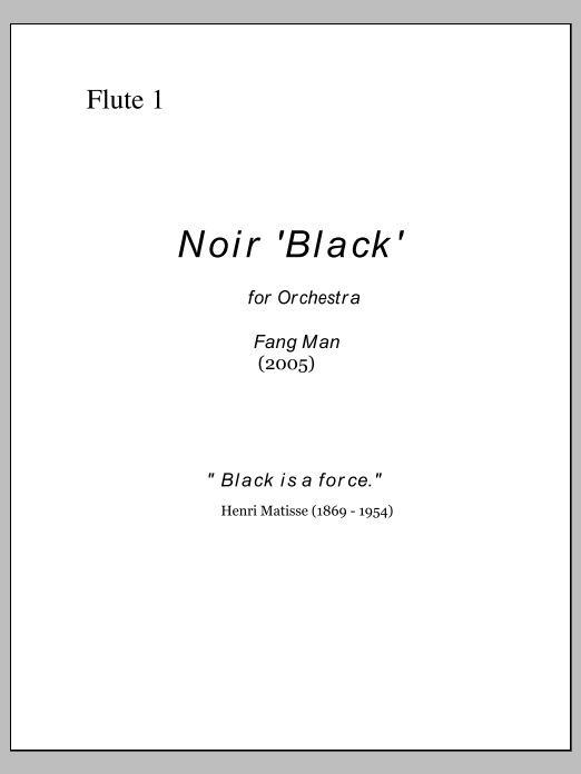 NOIR for Orchestra - Piccolo