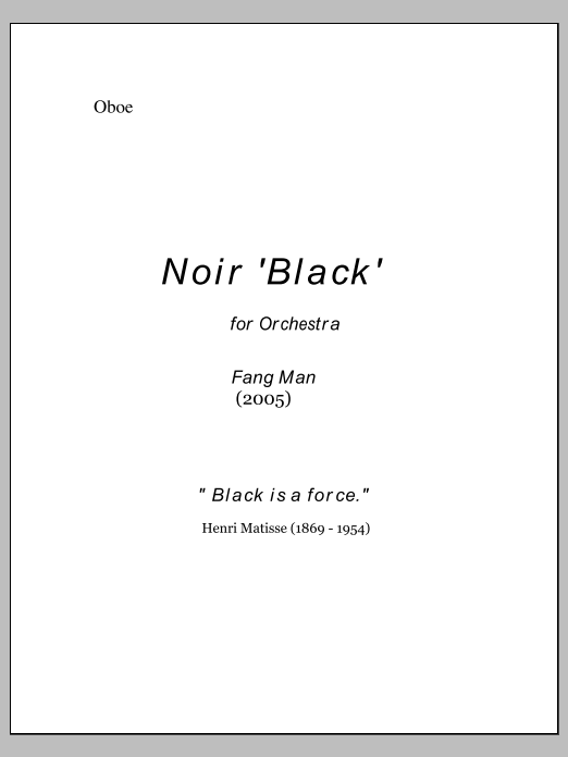 NOIR for Orchestra - Oboe
