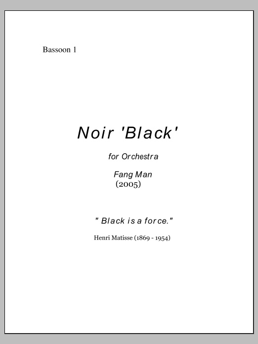 NOIR for Orchestra - Bassoon