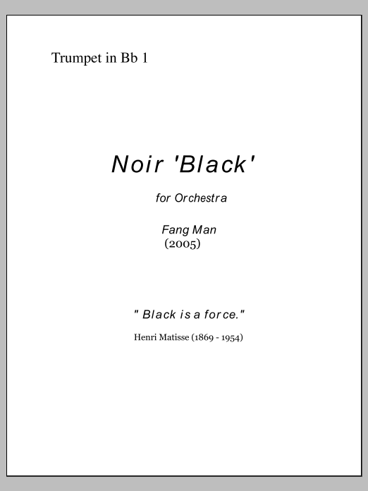 NOIR for Orchestra - Trumpet