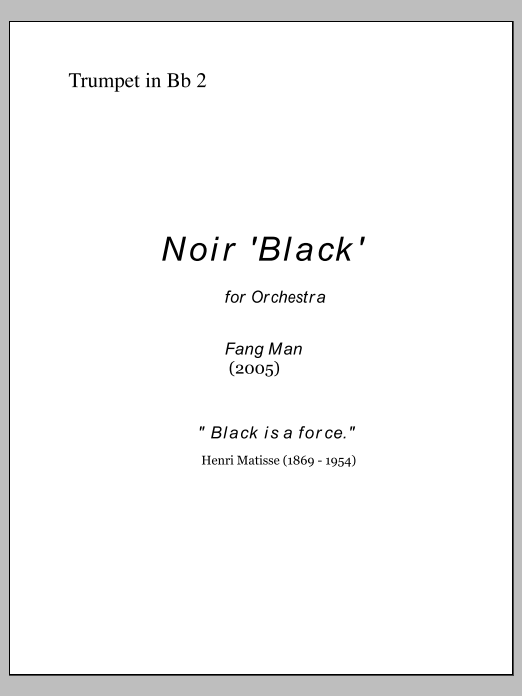 NOIR for Orchestra - Trumpet