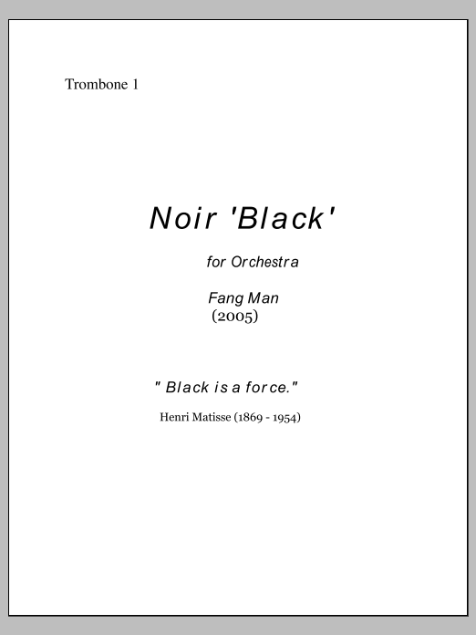 NOIR for Orchestra - Trombone