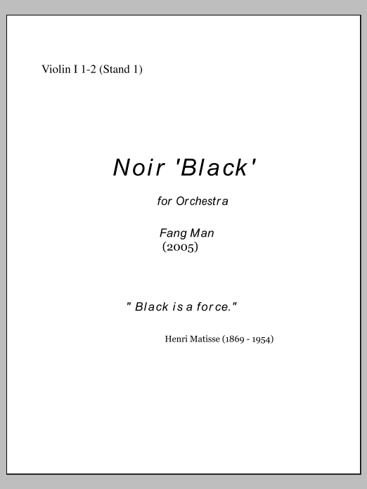 NOIR for Orchestra - Violin