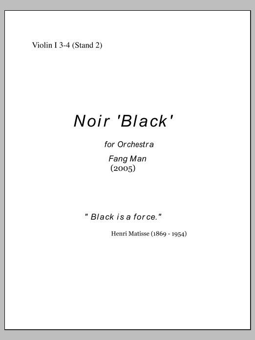 NOIR for Orchestra - Violin