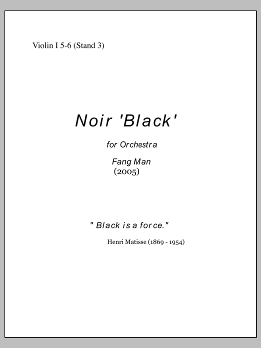 NOIR for Orchestra - Violin