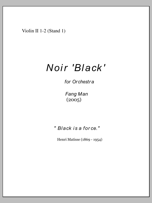 NOIR for Orchestra - Violin