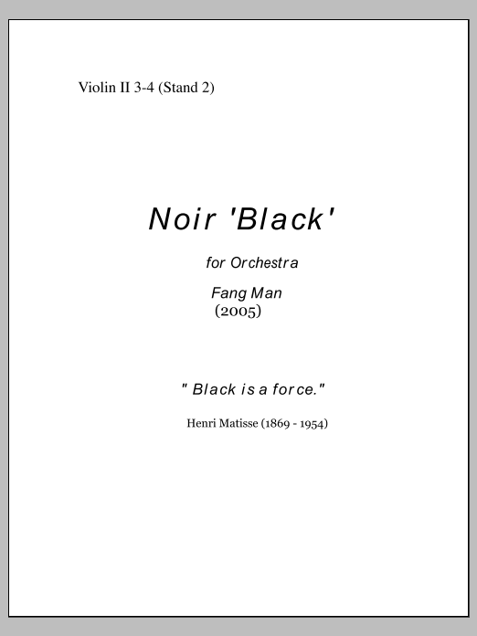 NOIR for Orchestra - Violin