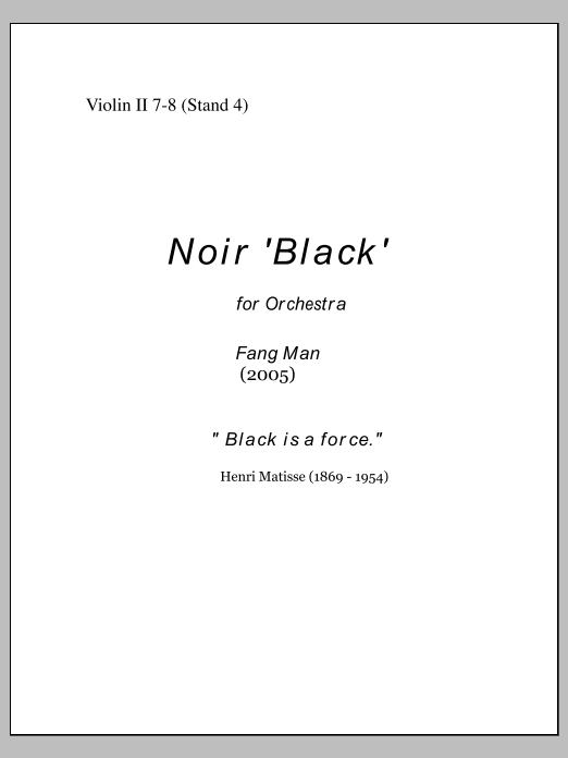 NOIR for Orchestra - Violin