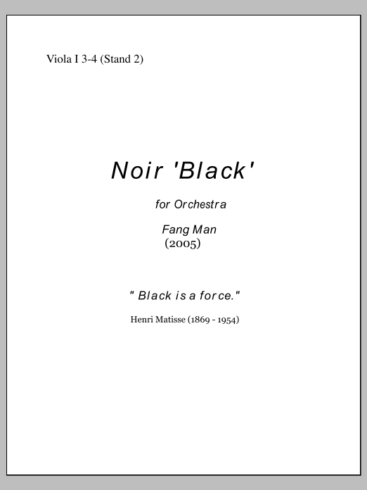 NOIR for Orchestra - Viola