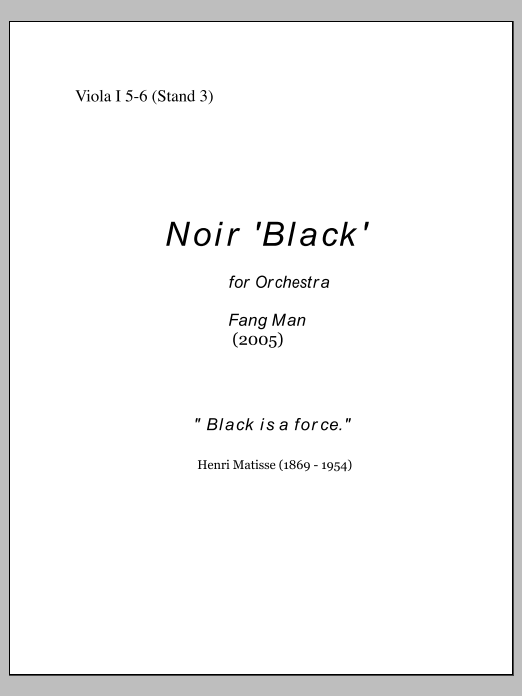 NOIR for Orchestra - Viola