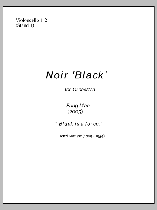 NOIR for Orchestra - Violoncello