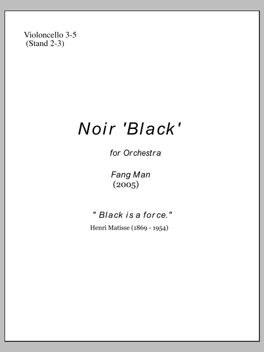 NOIR for Orchestra - Violoncello