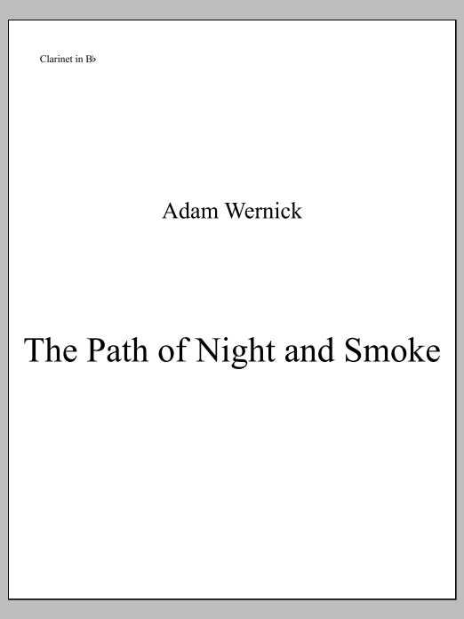 The Path of Night and Smoke - Clarinet
