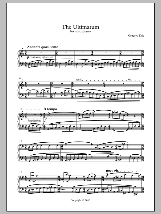 The Ultimatum: Piano Solo