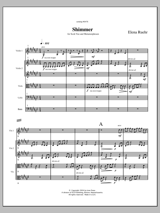 Shimmer: String Orchestra Conductor Score & Parts