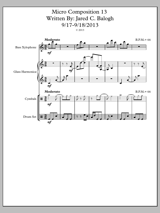 Micro Composition 13: Jazz Ensemble Conductor Score & Parts