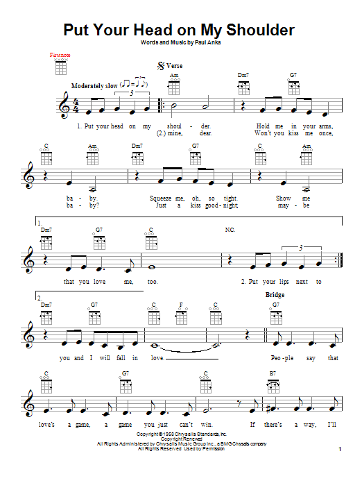 Put Your Head On My Shoulder Sheet Music Direct