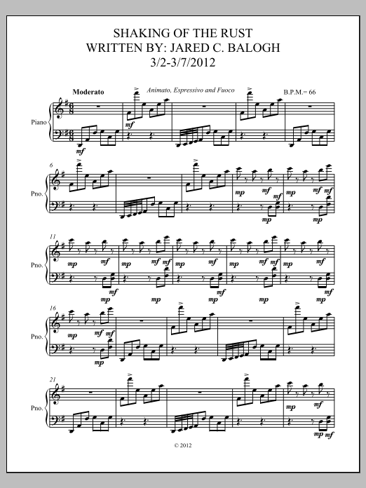 Shaking Off The Rust: Piano Solo
