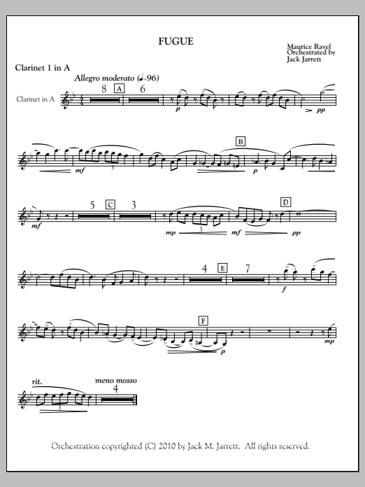 Fugue and Toccata, from "Le Tombeau de Couperin" (Ravel) - Clarinet