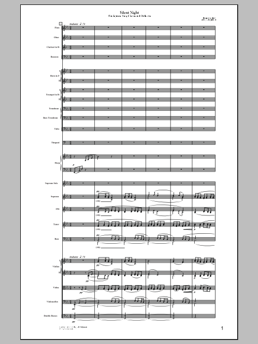 Silent Night: String Orchestra Conductor Score & Parts