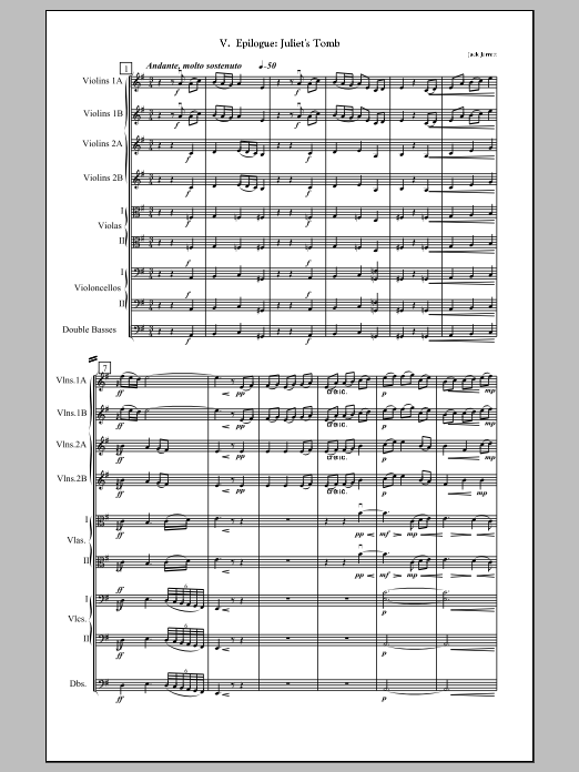 Romeo and Juliet, Symphonic Suite for Strings - Full Score