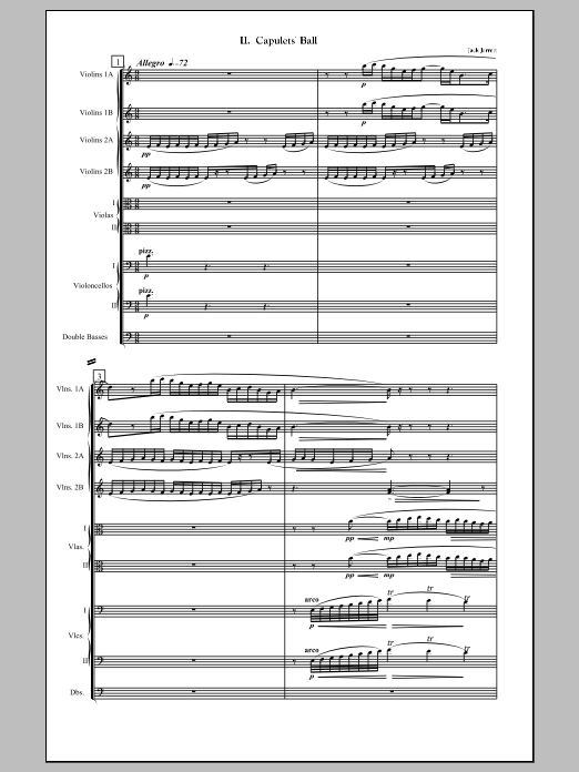 Romeo and Juliet, Symphonic Suite for Strings - Full Score