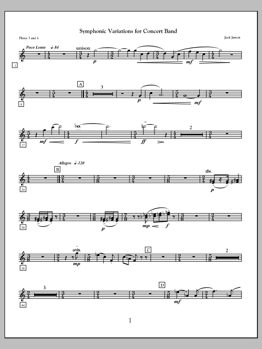 Symphonic Variations for Concert Band - Flute