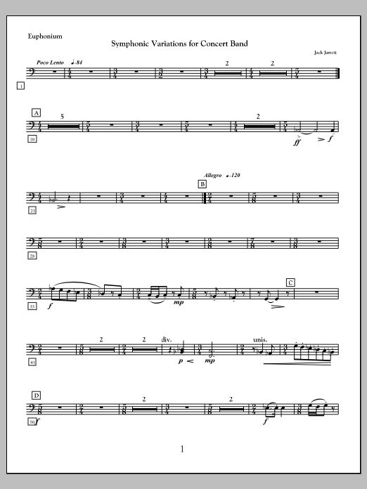 Symphonic Variations for Concert Band - Euphonium