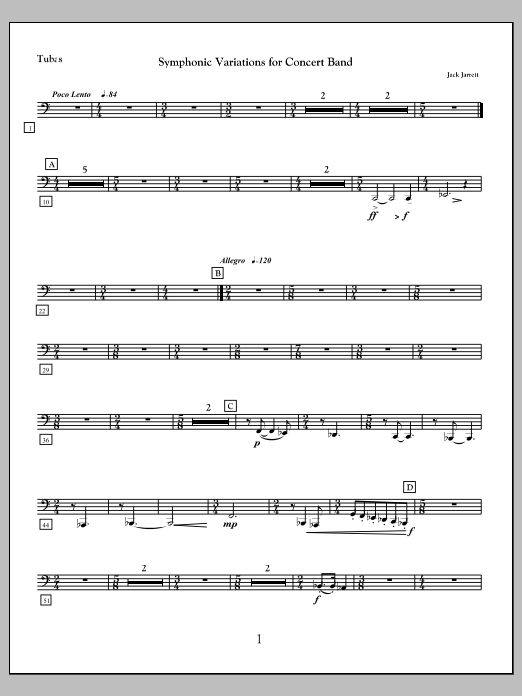 Symphonic Variations for Concert Band - Tuba