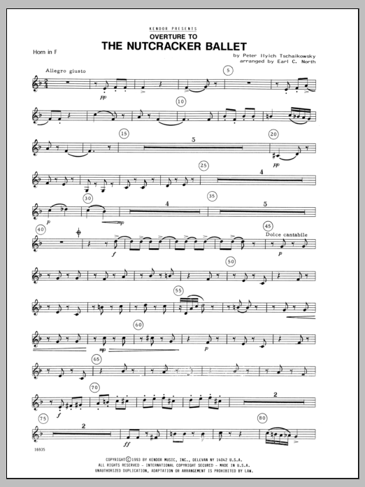 Overture To The Nutcracker Ballet Horn in F Sheet Music Direct