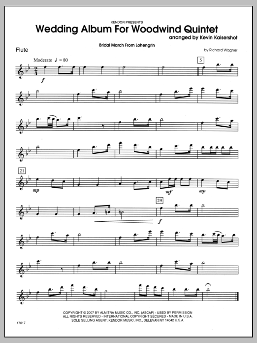 Wedding Album For Woodwind Quintet Flute Sheet Music Kaisershot