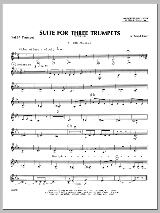Suite For Three Trumpets (Opus 28) 3rd Bb Trumpet Sheet Music Uber