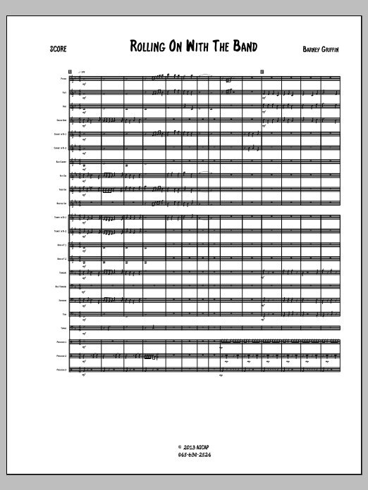 Rolling On With The Band: Concert Band Conductor Score & Parts
