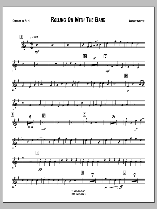 Rolling On With The Band - Clarinet