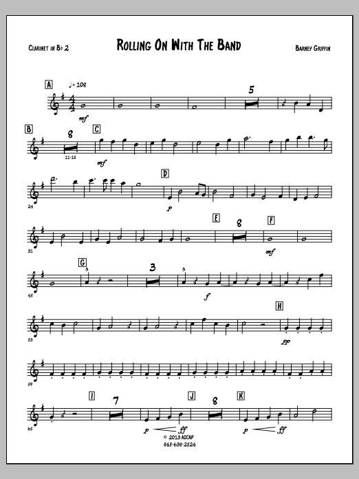 Rolling On With The Band - Clarinet