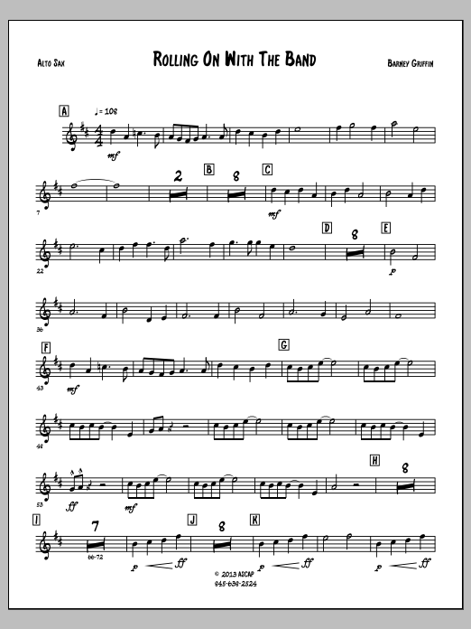 Rolling On With The Band - Alto Saxophone