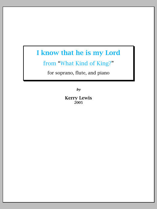 I know that he is my Lord