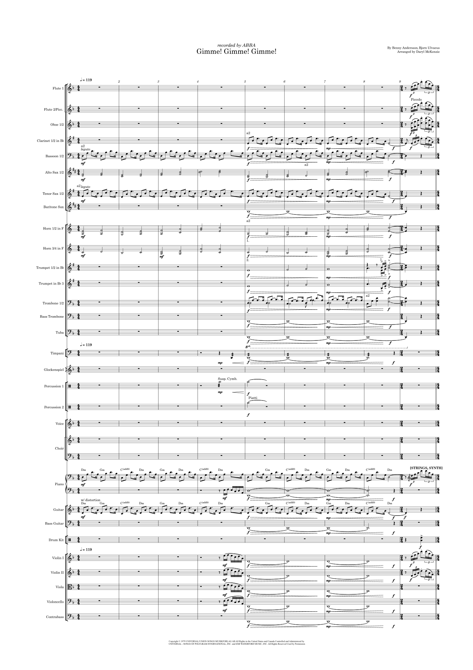 Gimme! Gimme! Gimme! (A Man After Midnight) (arr. Daryl McKenzie) by ABBA 管弦乐团 - 预览
