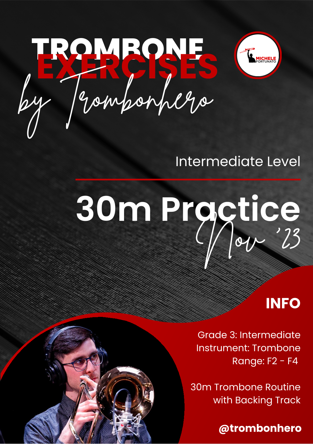 Intermediate 30m Trombone Practice Nov '23 by Michele Fortunato Sheet